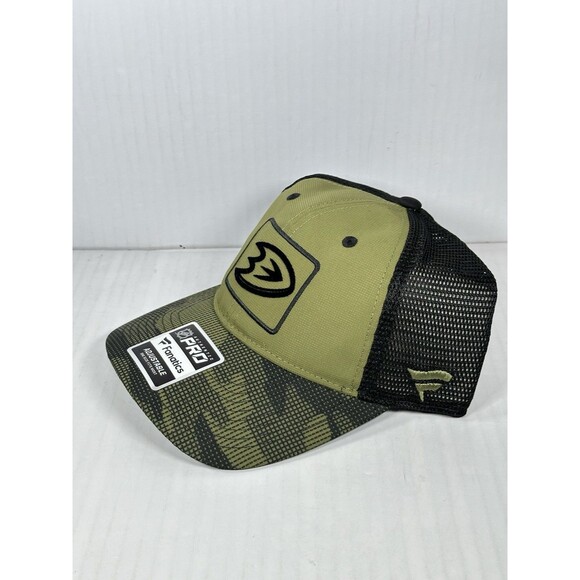 Fanatics Anaheim Ducks Military Salute Appreciation Trucker Hat Cap Olive OSFM - Picture 3 of 5